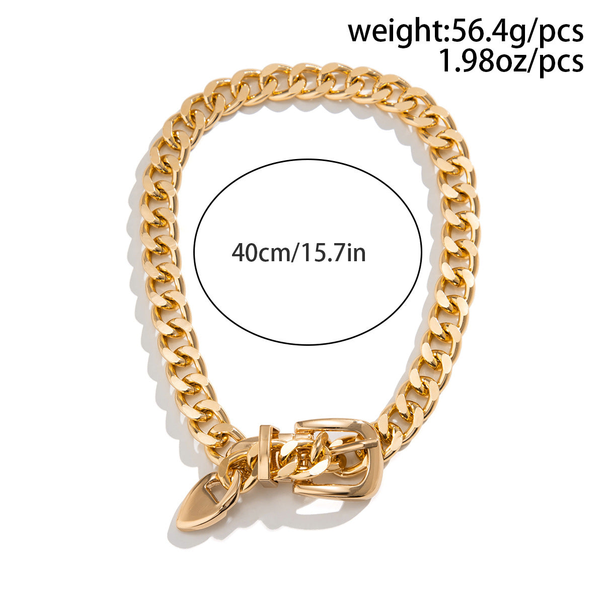 18K Gold Plated Anti Tarnish Curb Neck Belt Choker Necklace Women Bulk