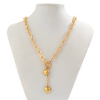 Dual Heart Toggle Lock 18K Gold Necklace Link Chain For Women Bulk