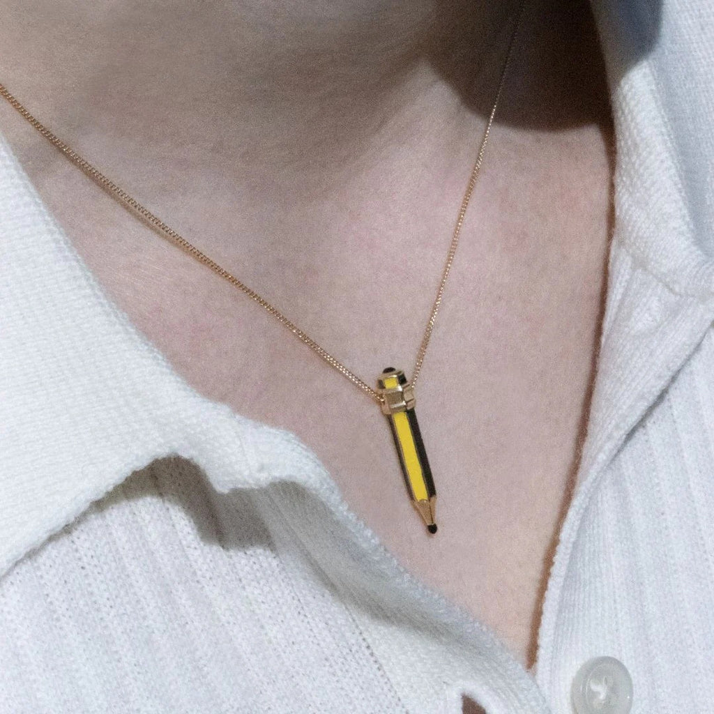 Multi Color Trendy Pencil Style Gold Silver Enamel Copper Necklace Bulk