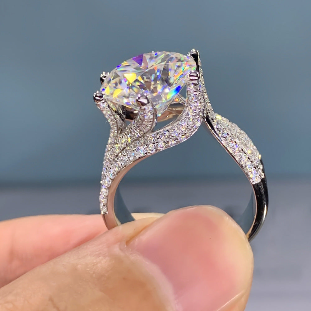 Round Solitaire Cubic Zirconia Silver Anti Tarnish Free Size Ring Bulk Secondary image