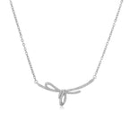 Bow Knot Gold Silver CZ Anti Tarnish Necklace Earrings Set Bulk