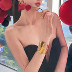 Bulk Textured Cut-Out Statement Gold Plated Plain Alloy Cuff & Kada
