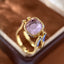 Purple Square Cubic Zirconia Copper Size Ring For Women