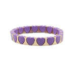 Multi Color Heart Gold Enamel Copper Bracelet Wrist Wear For Women Bulk