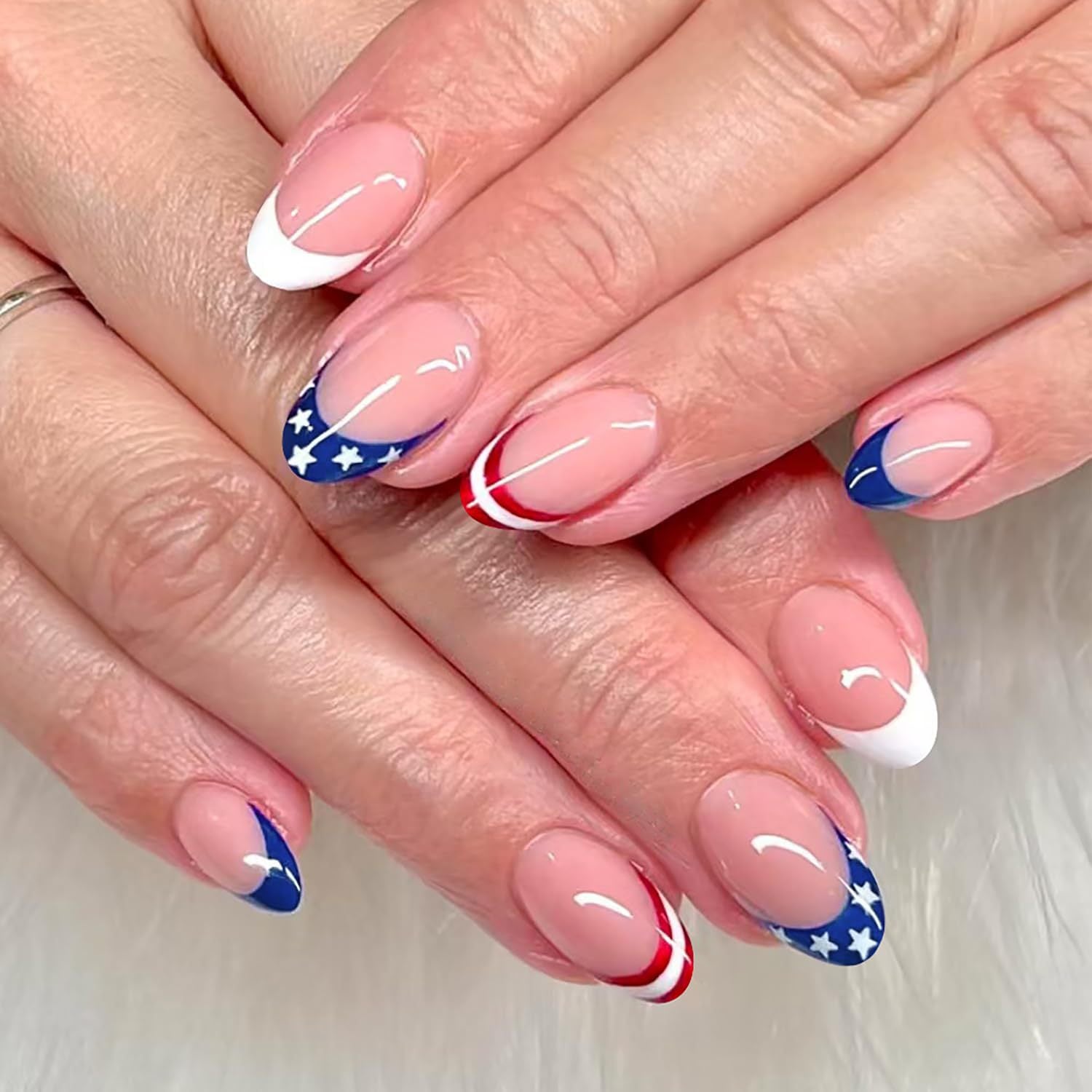 American Flag Finger Nail Pack Of 10 + Extra 14 For Women Bulk Main image