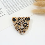 Leopard Face Cubic Zirconia 18K Gold Silver Brooch For Women Bulk