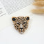 Leopard Face Cubic Zirconia 18K Gold Silver Brooch For Women Bulk