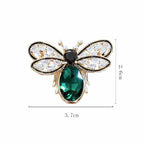 Green Yellow Bee Gold Plated Crystal Brooch For Women Bulk