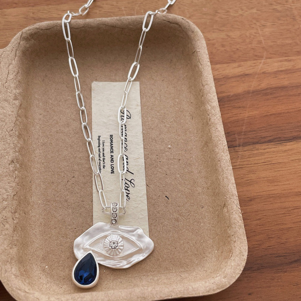 Gold Silver Evil Eye Teardrop Cubic Zirconia Necklace  For Women Bulk