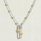 Gold Silver Celestial Safety Pin Stainless Steel Necklace Bulk