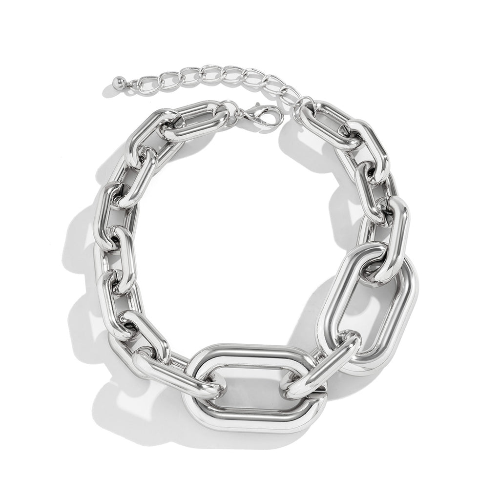 Curb Single Layer Gold Silver Hip Hop Joint Link Chain Necklace Bulk