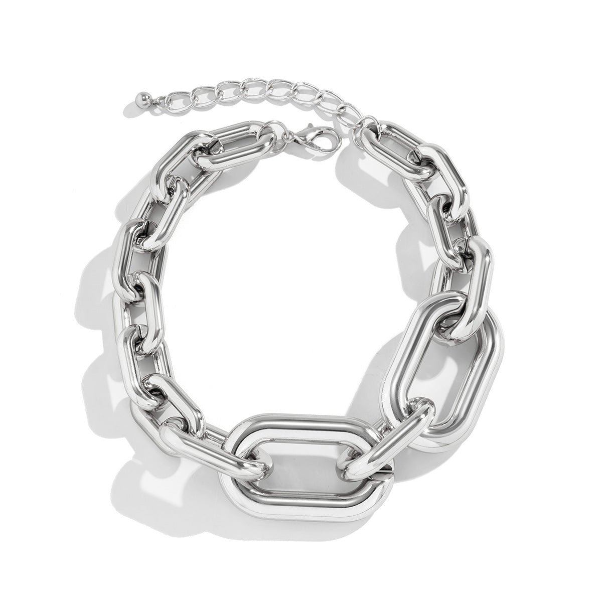 Curb Single Layer Gold Silver Hip Hop Joint Link Chain Necklace Bulk