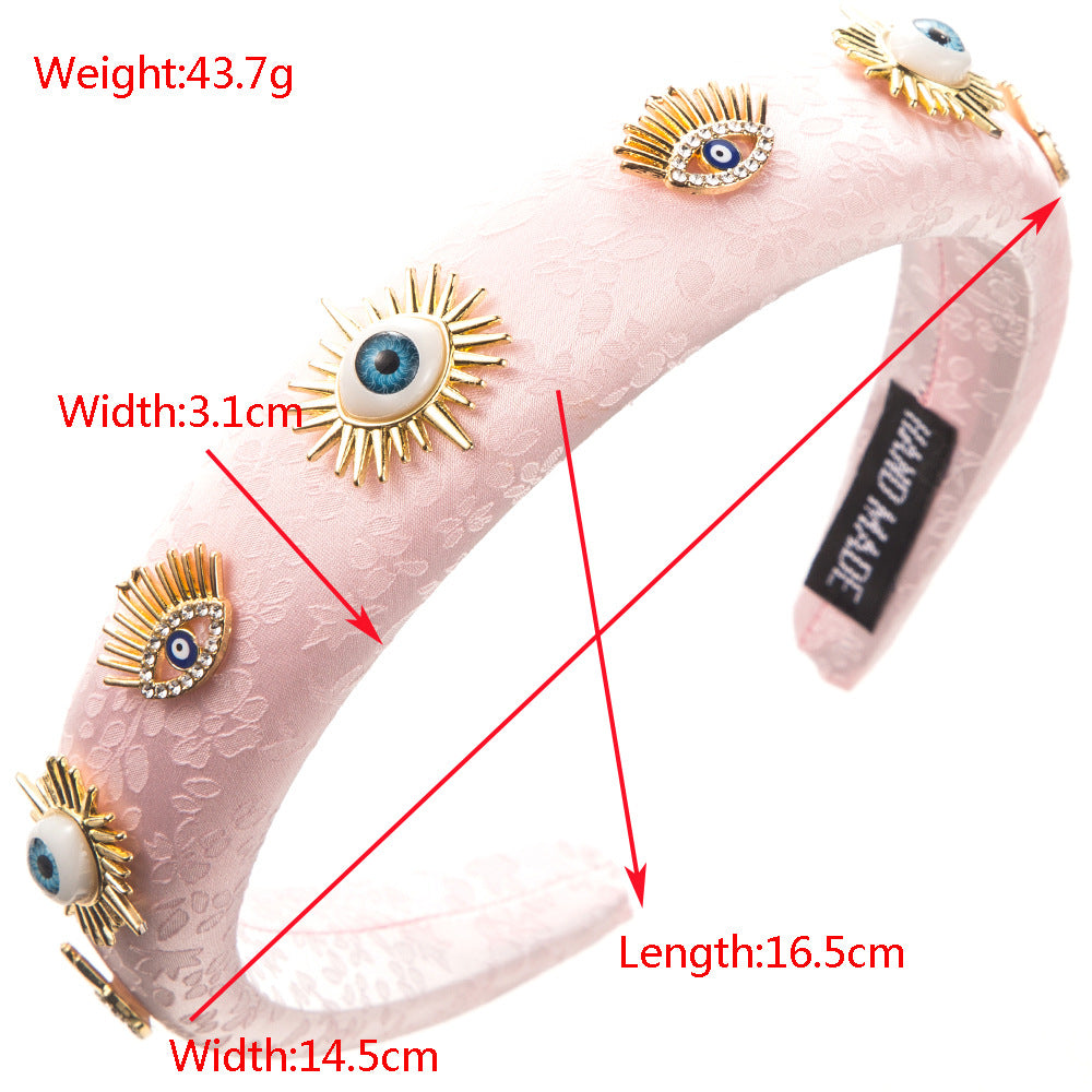 Evil Eye 18K Gold CZ Headband Hair Band Accessories Kids Bulk