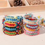 Bohemian Rainbow Braided Threads Adjustable Bracelet For Women Bulk