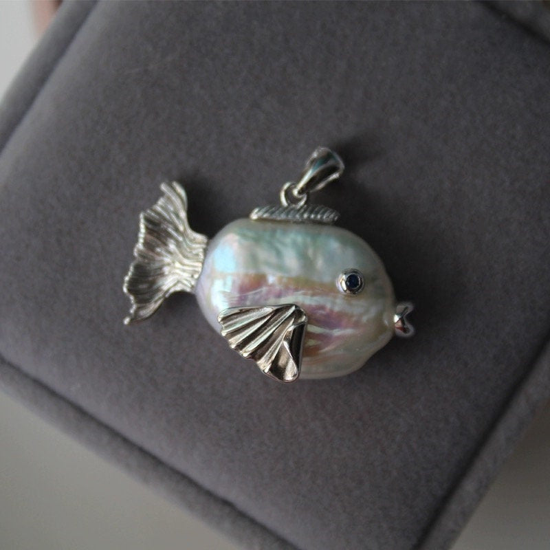 Ocean Pearl Shape Fish 18k Gold Silver Stainless Steel Anti Tarnish Necklace Pendant Chain For Women