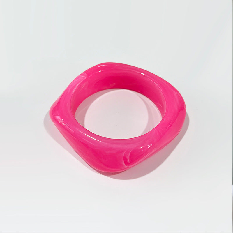 Geometric Red Green Blue Pink Acrylic Glossy Kada Bangle Bracelet Bulk