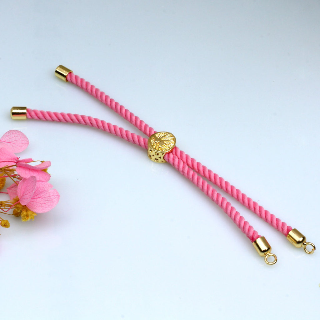 Wholesale Pink Stylish Gold Plated Plain Thread Bracelet For Women