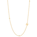 Initial Alphabets Letters 18K Gold Cubic Zirconia Stainless Steel Anti Tarnish Necklace For Women