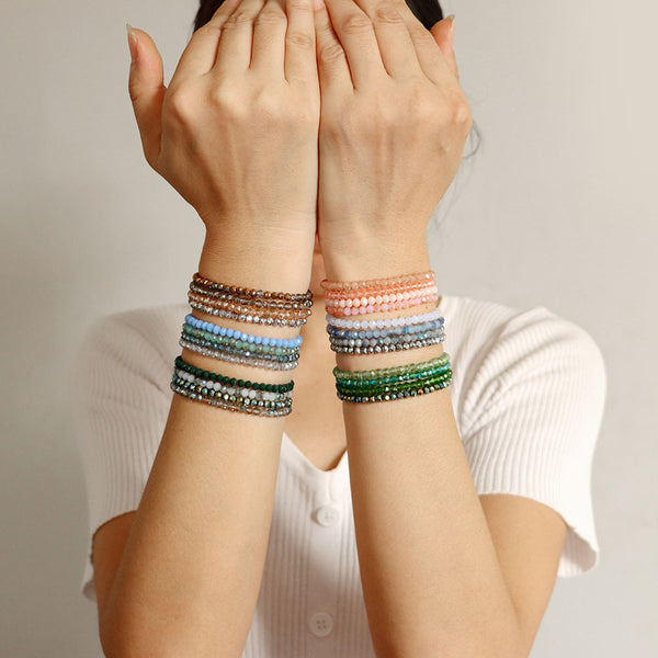Triple Layer Multicolor Beads Adjustable Layer Stackable Bracelet Bulk Secondary image