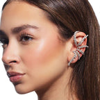 Geometric Rhinestones CZ 18K Gold Silver Ear Clips Earring Pair Bulk