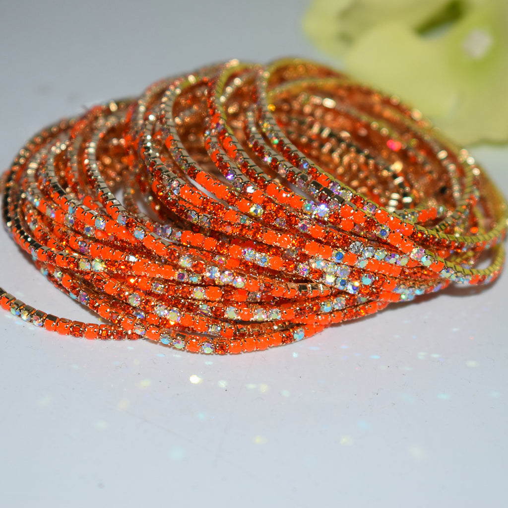 18K Gold Silver Multi Rhinestone Bracelet Bangle Adjustable Women Bulk