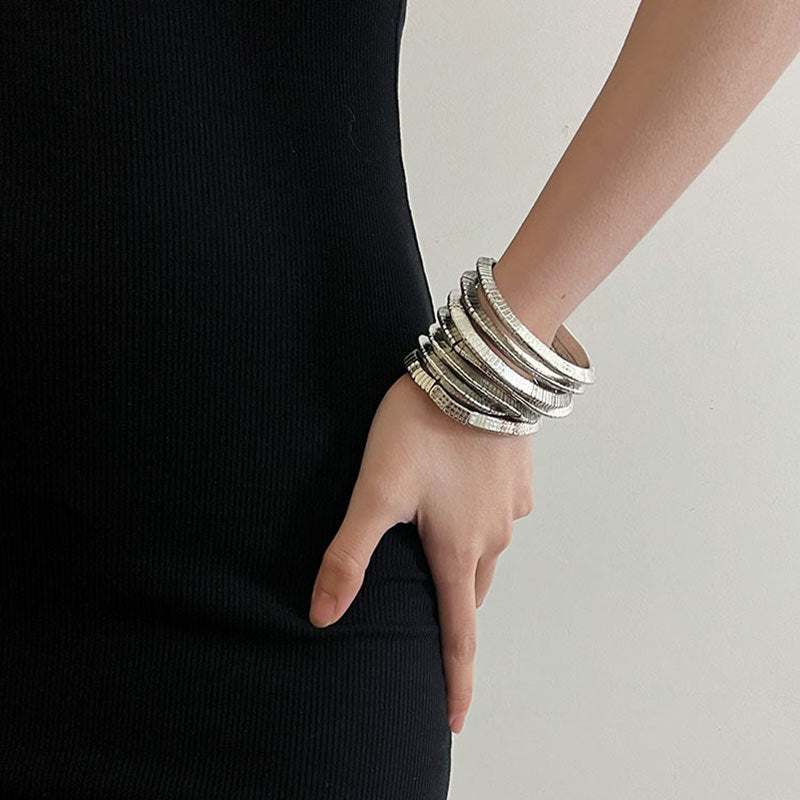 18K Gold Silver Anti Tarnish Multi-Layer Bracelet For Women Bulk