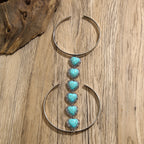Heat Turquoise Green Beards Green Silver Open Arm Bracelet Women Bulk