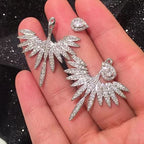 Angel Wings Cubic Zirconia Silver Anti Tarnish Dangler Earring Bulk