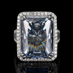 Premium Square Cut Silver Plated CZ Copper Anti Tarnish Fancy Ring Bulk
