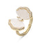 White Butterfly Gold Cubic Zirconia Copper Adjustable Ring For Women Bulk