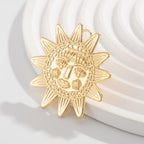 Star Sun Face 18K Gold Silver Big Free Size Ring For Women Bulk