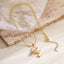 White Celestial Moon Star Gold Mother Of Pearl Copper Pendant Chain Bulk