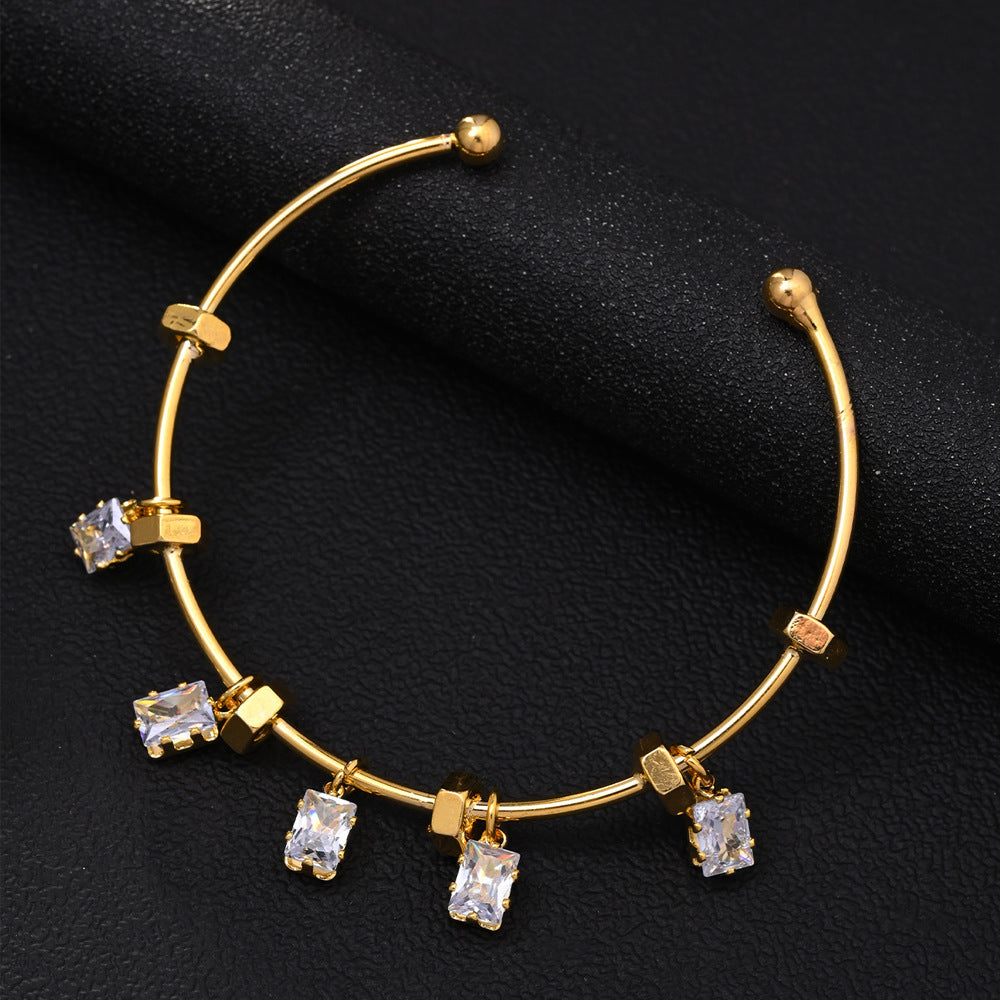 Bulk Drop Charm Style Gold Silver CZ Anti Tarnish Copper Cuff & Kada