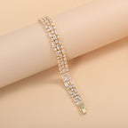 Bulk Layered Designer Baguette Gold Silver Plated CZ Copper Bracelet