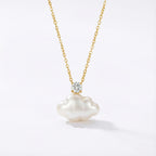 Cute White Cloud Charm Gold CZ Pearl Anti Tarnish Copper Necklace Bulk