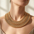 Luxury Multi Layer Gold Silver Plated Crystal Necklace For Women Bulk