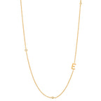 Initial Alphabets Letters 18K Gold Cubic Zirconia Stainless Steel Anti Tarnish Necklace For Women