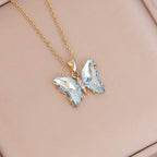Butterfly 18K Gold CZ Anti Tarnish Necklace Pendant Chain Bulk