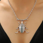 Trendy Insect Beetle Gold Silver Plated CZ Necklace Earring Set Bulk
