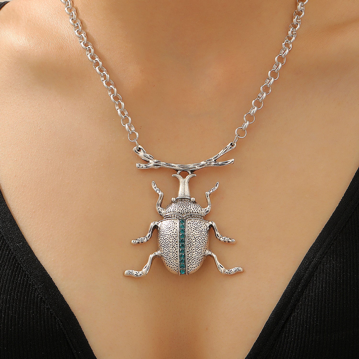 Trendy Insect Beetle Gold Silver Plated CZ Necklace Earring Set Bulk