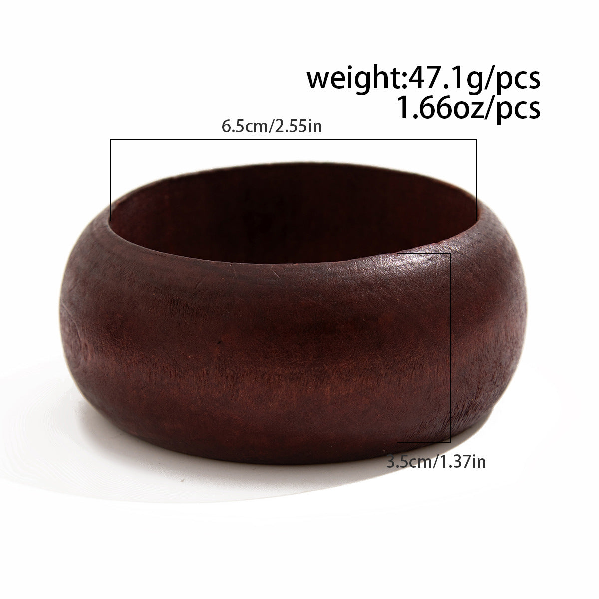 Round Wooden Black Brown Cuff Kada Bracelet For Women Bulk