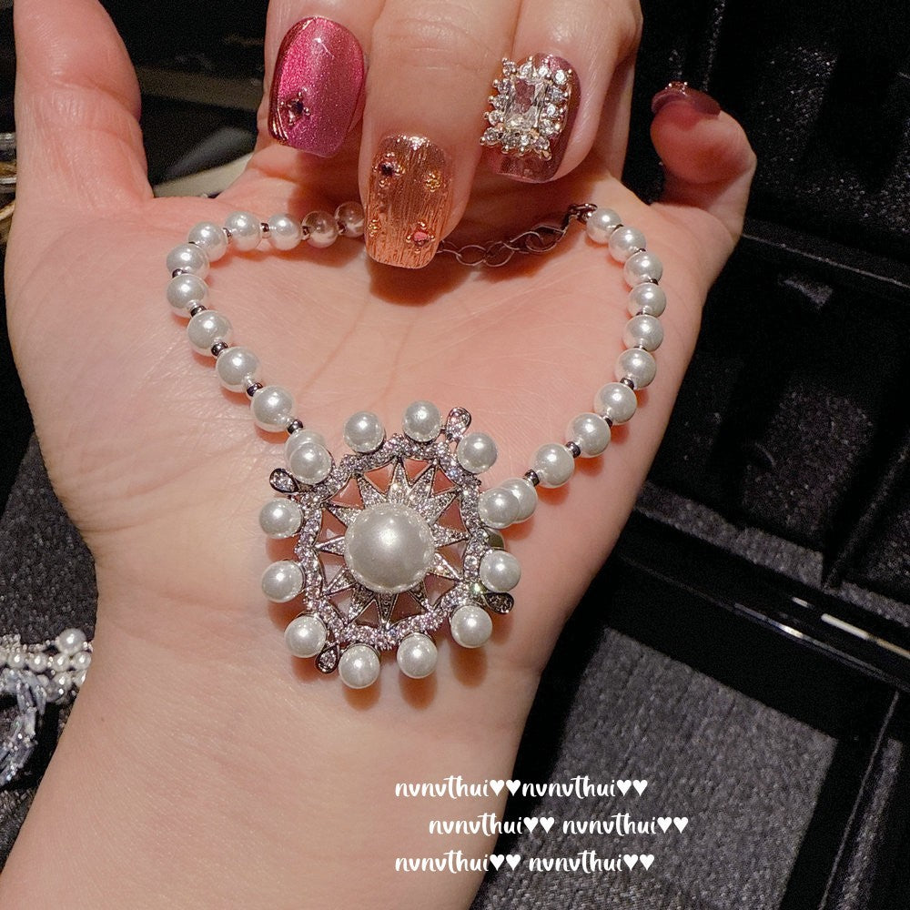 Bulk Star Silver Plated Cubic Zirconia Pearl Alloy Bracelet For Women Main image
