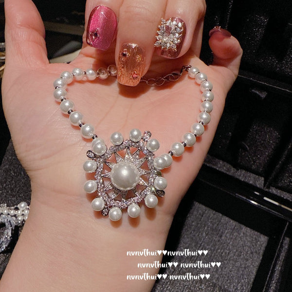 Bulk Star Silver Plated Cubic Zirconia Pearl Alloy Bracelet For Women Main image