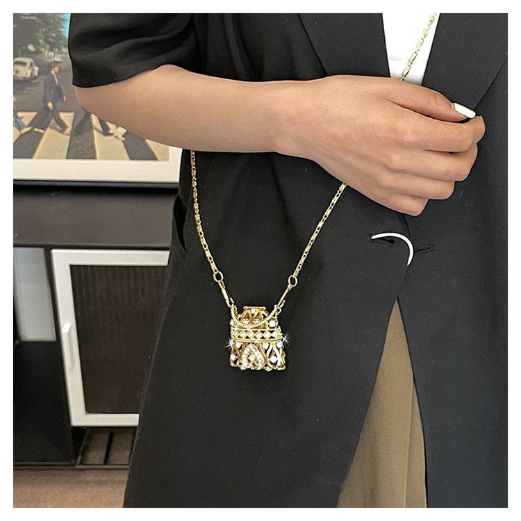 Cubic Zirconia 18K Gold Silver Banquet Shoulder Chain Small Bag Bulk