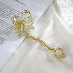 Scorpion Chain Cubic Zirconia 18K Gold Free Size Ring For Women Bulk