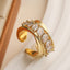 Drop Solitaire Of Surface Gold CZ Anti Tarnish Band Ring Bulk