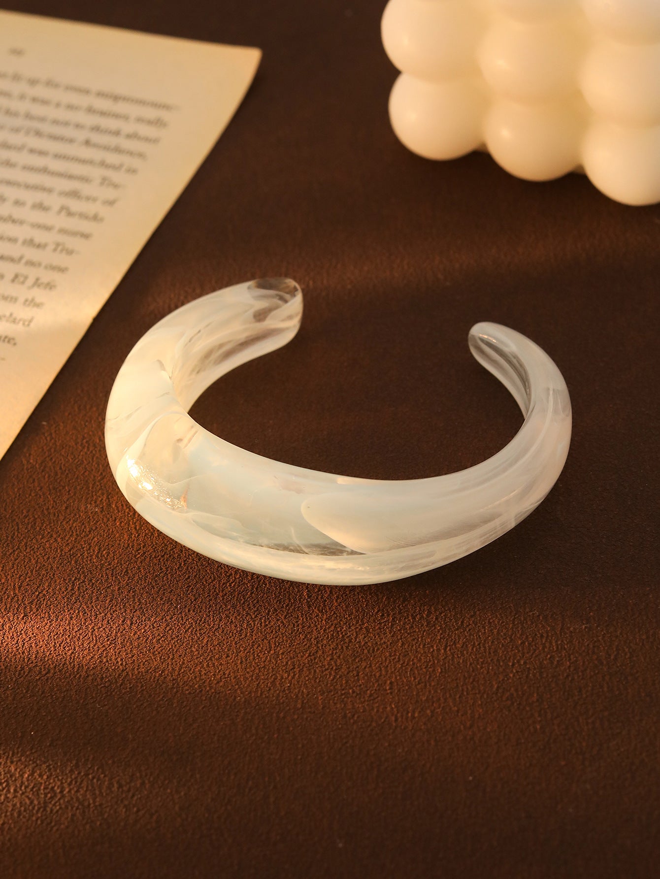 Acrylic White Orange Brown Cuff Kada Bracelet For Women Bulk