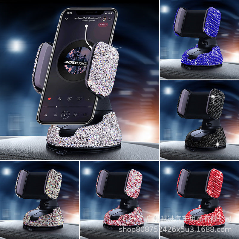 Black Red White Diamond Car Phone Holder Rotating Phone Holder Bulk