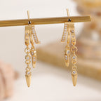 Designer Gold Plated CZ Copper Multi Layer Huggie Drop Earrings Bulk