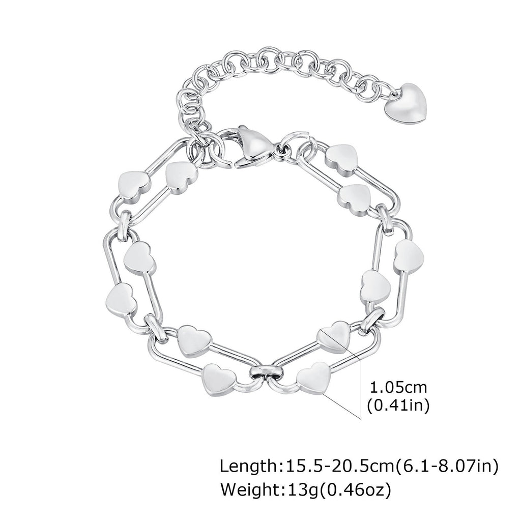Gold Silver Heart Plain Anti Tarnish Stainless Steel Women Bulk